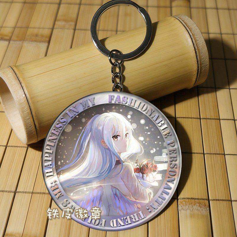 Angel Beats 天使的心跳 立华奏 周边挂件钥匙扣铁皮徽章吊坠