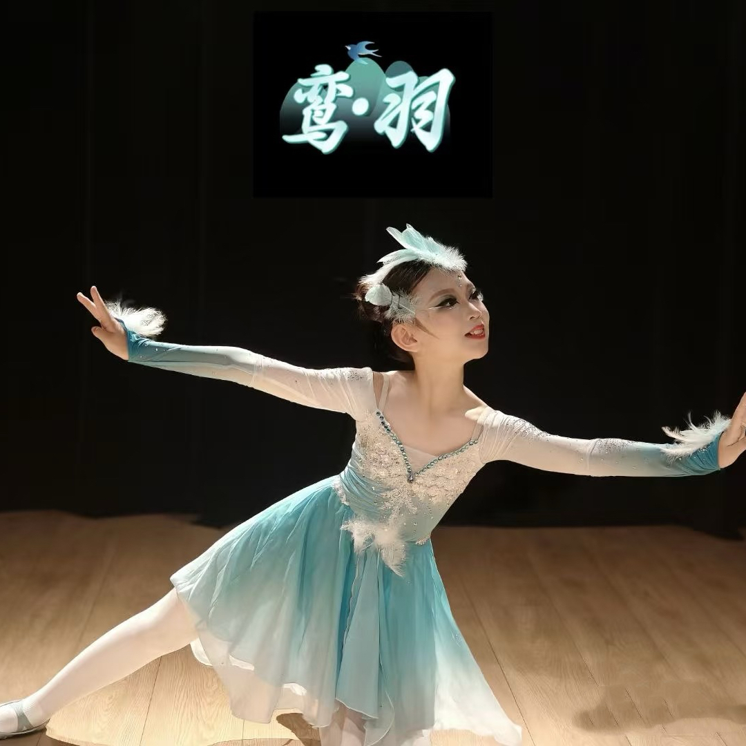 鸾羽雀之羽孔雀舞演出服少儿舞蹈剧目表演羽毛头饰同款羽毛头饰