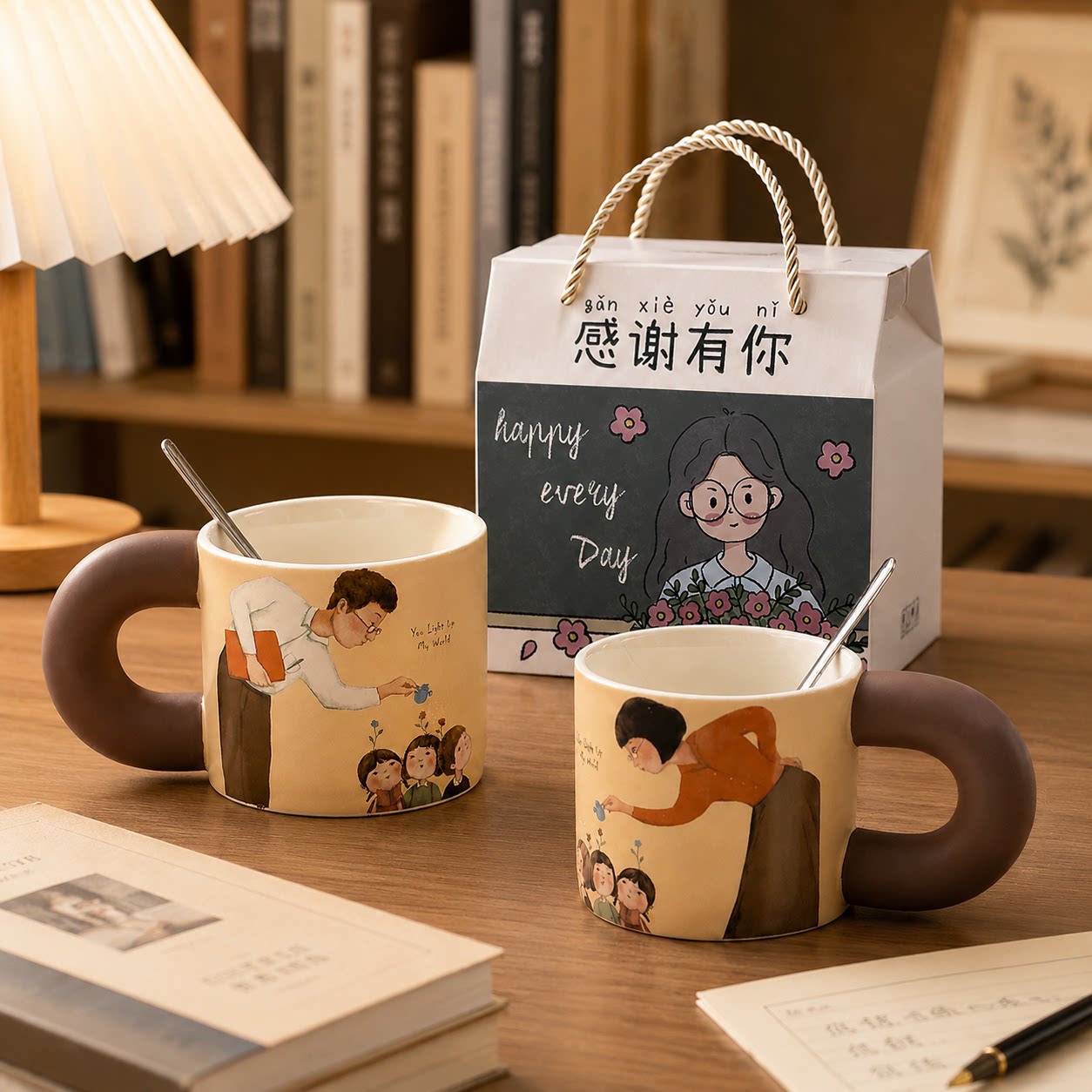 2026新款陶瓷马克杯教师节礼物送女老师精致伴手礼品送幼儿园老师