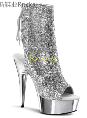 2024年秋季大码细跟高跟靴黑色长筒袜子靴伪娘反串超高跟过膝长靴