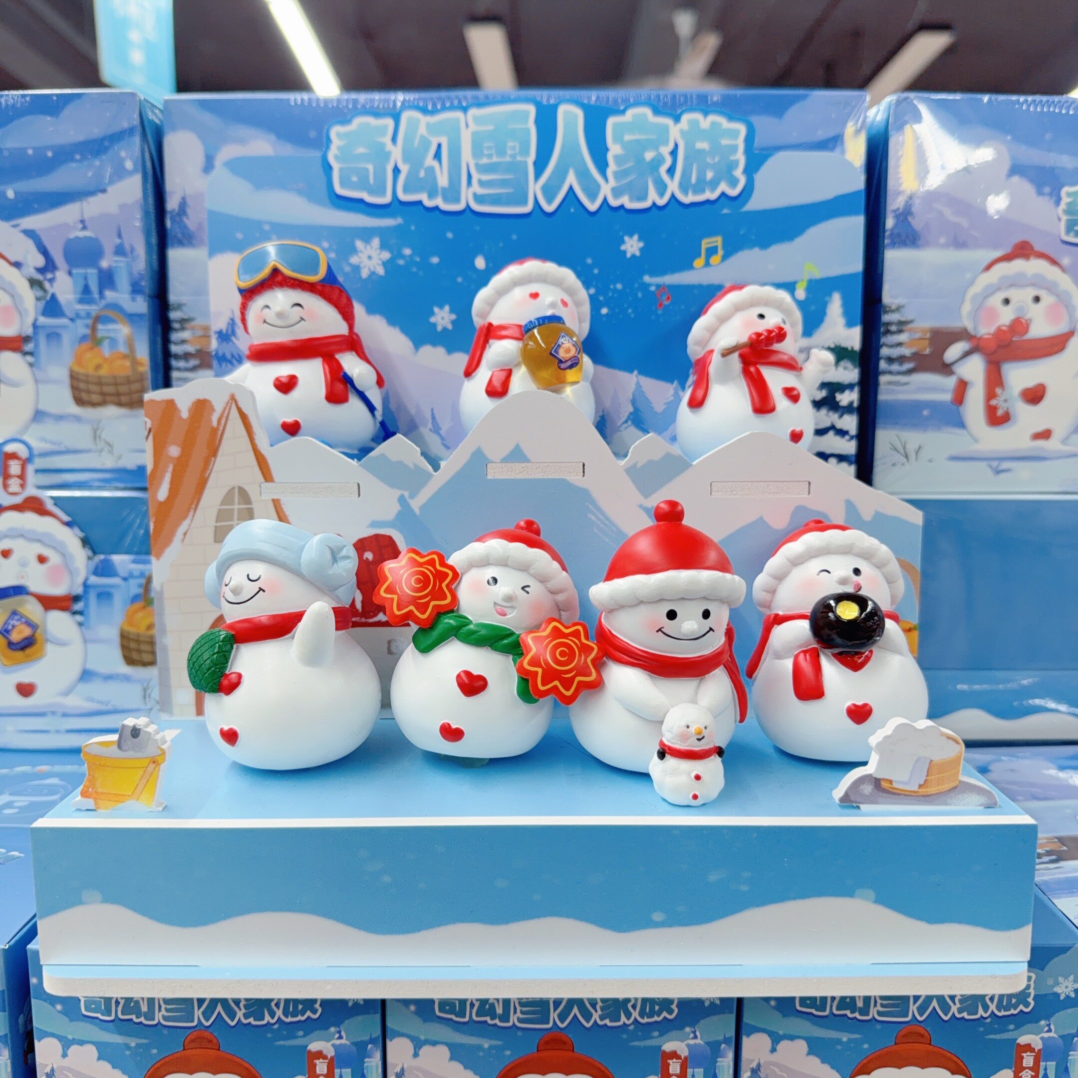 哈尔滨奇幻雪人家族盲盒音乐长廊雪人盲盒哈尔滨大雪人摆件盲盒