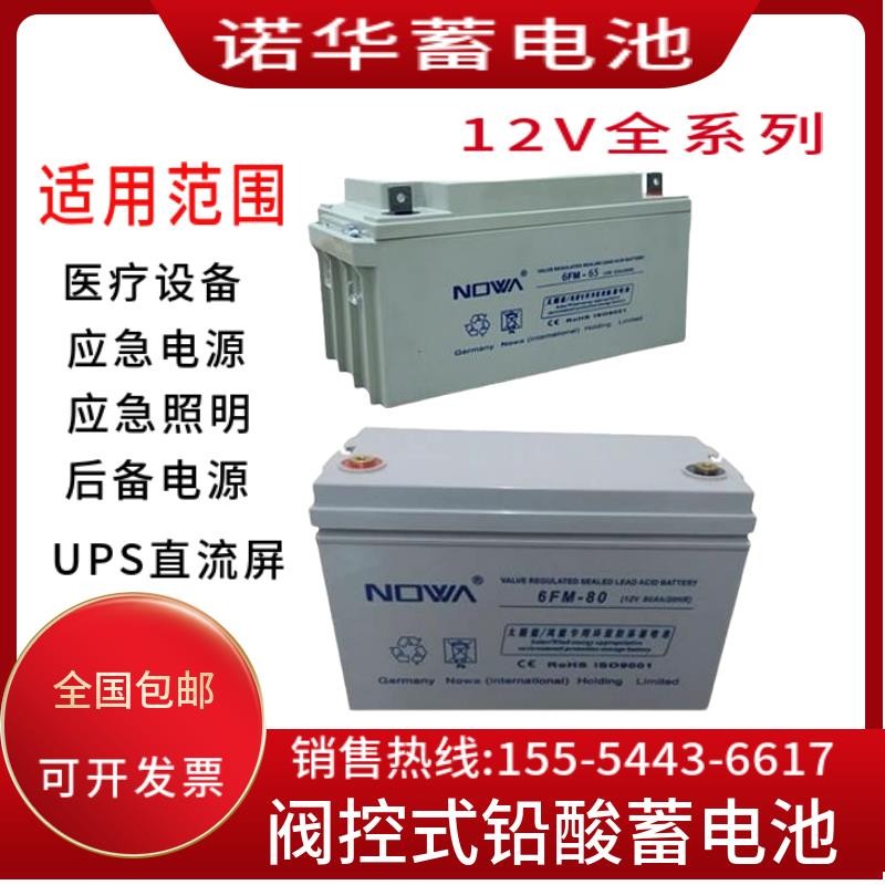 NOWA诺华蓄电池6FM-65/12V7A12A17A24A38A65A80AH100AH通讯UPSEPS