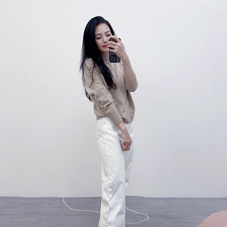 六六自留款~显腿直秋冬加绒厚款宽松垂感白色加长阔腿裤高个子女