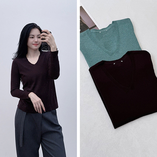 打底衫 巨软糯 宽松休闲套头长袖 日单85%桑蚕丝15%羊绒薄款 女 纯元