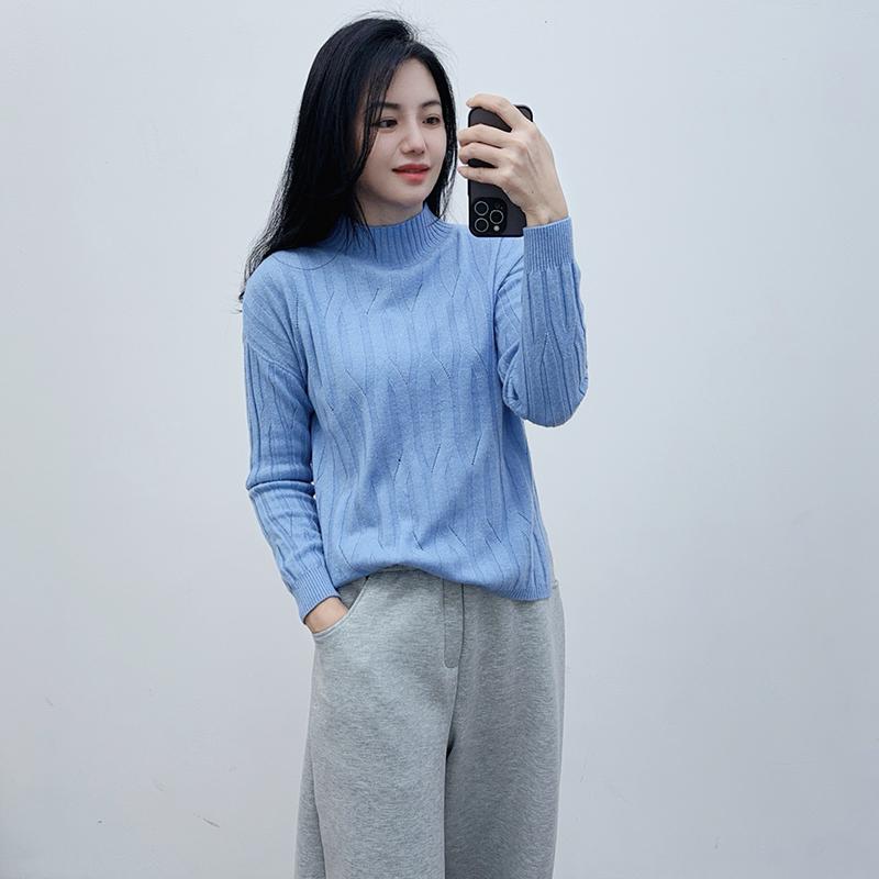 纯元~英国尾单羊毛羊绒保暖毛衣