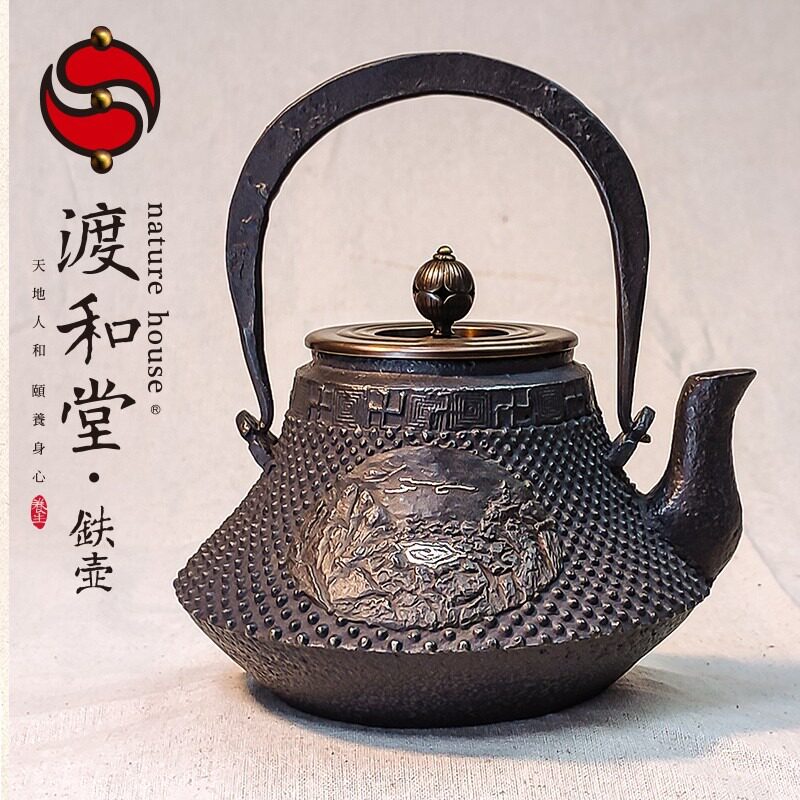 渡和堂铁壶日本铁壶古法平措养身茶壶送礼佳品无涂层防锈易打理