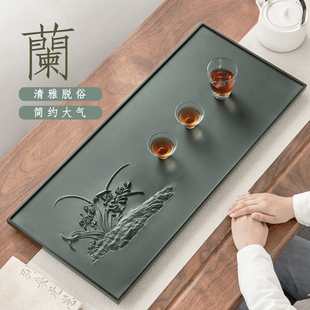 天然乌金石茶盘2026新款高端家用整块天罗绿石雕刻干泡茶台石托盘