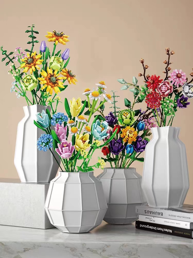 潘洛斯积木花束拼装玩具女孩礼物