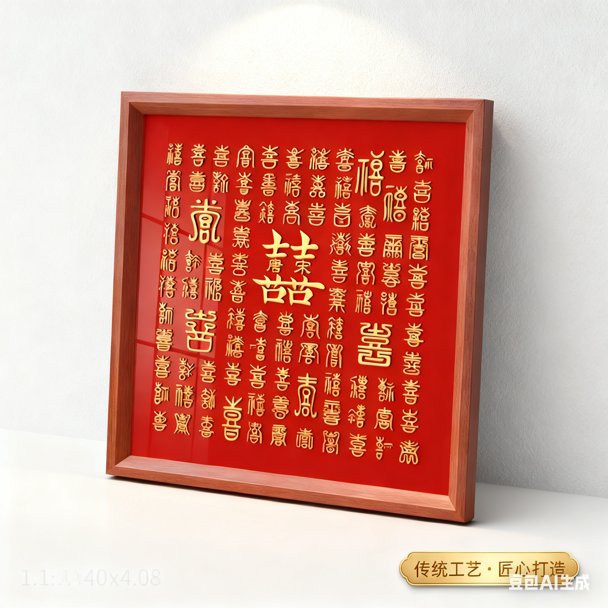 手工diy百喜图相框新婚礼物