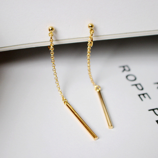 手工原创定制无耳洞无痛蚊香盘耳夹长款长条棍子百搭简约耳饰耳环