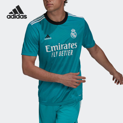 Adidas/阿迪达斯正品皇马第二客场球迷版男子足球短袖T恤H40951