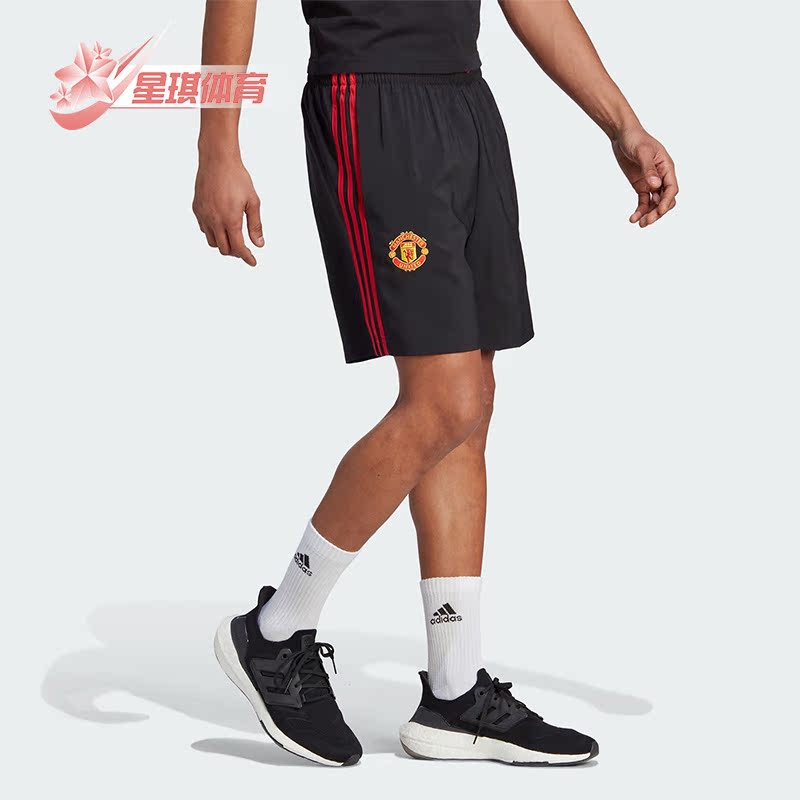 Adidas/阿迪达斯正品曼联男子足球运动透气休闲短裤IA8518