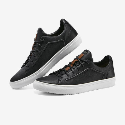 Skechers/斯凯奇正品RAZOR男子耐磨低帮运动休闲鞋板鞋222137-BLK