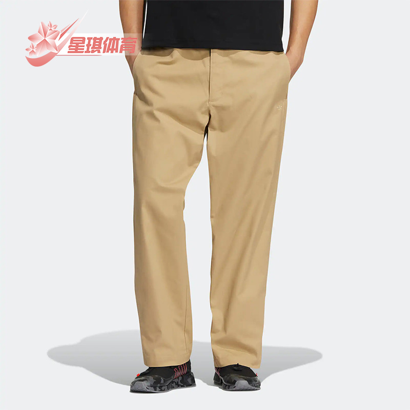 阿迪三叶草男休闲透气工装长裤
