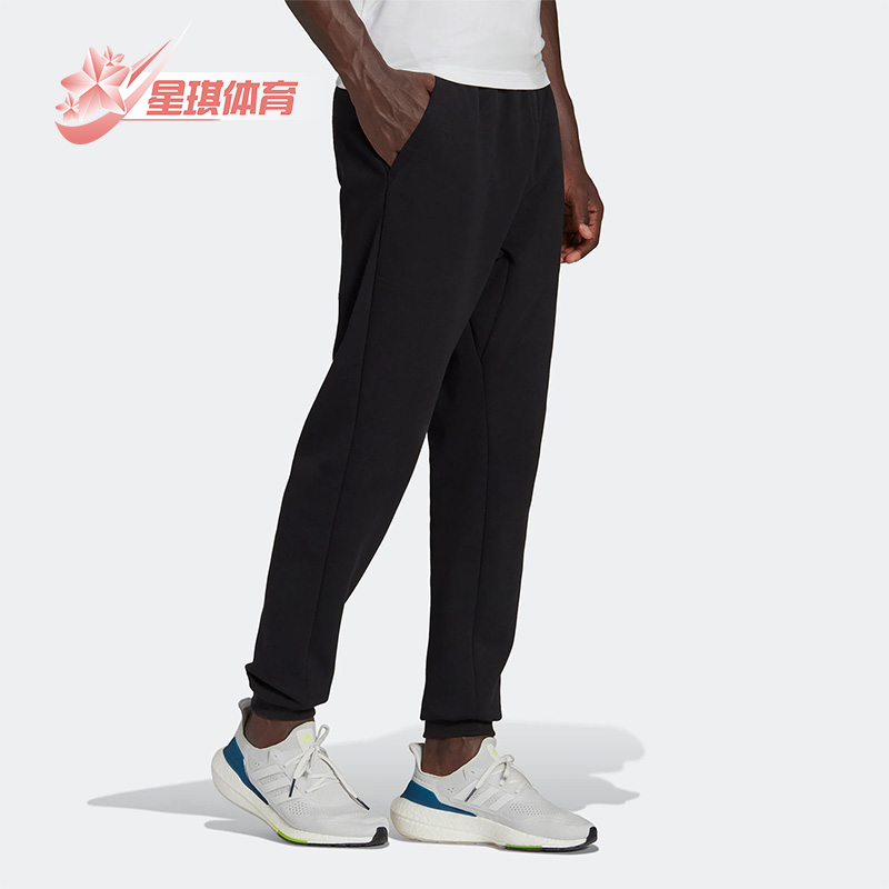 阿迪达斯男子运动束脚针织长裤