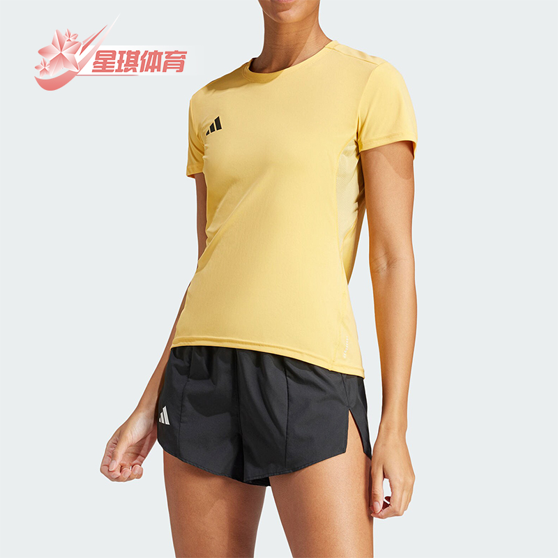 阿迪达斯女士跑步运动短袖