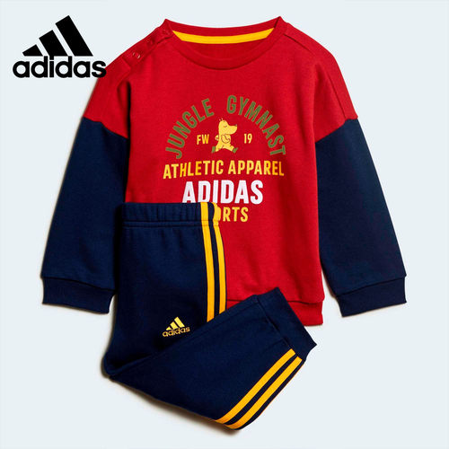阿迪达斯婴幼童圆领卫衣套装