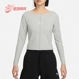 女士运动休闲针织圆领长袖 Nike 耐克正品 新款 063 T恤FN1912