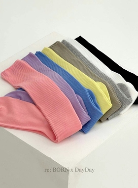 新款韩国东大门MARCA膝下袜女薄款混纺时尚百搭堆堆袜长筒春夏款