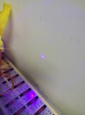 405nm蓝紫色激光笔模组聚焦调焦圆点点状10mw科研教学实验荧光5v
