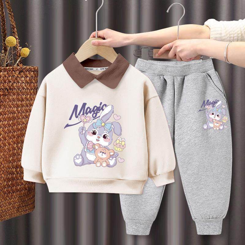 女童秋装POLO领套装2024新款洋气儿童春秋款女中大童秋季宽松卫衣,童装/婴儿装/亲子装,套装,淘宝优惠券,粉丝福利购,淘宝优惠卷