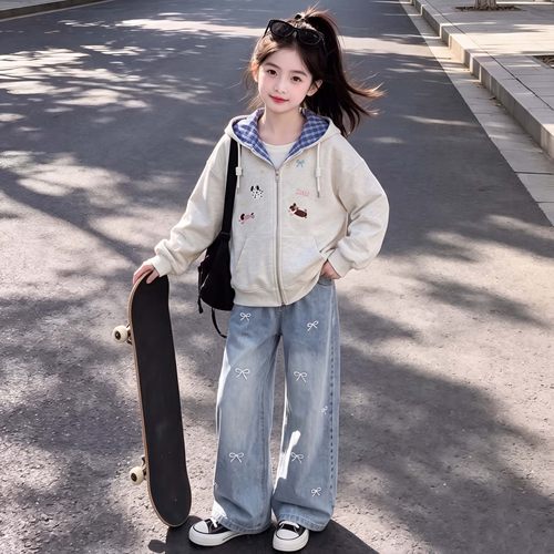 女童秋装套装洋气时髦拉链外套