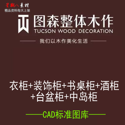 tk16图森整体木作柜子类CAD标准图库施工图衣柜书柜装饰柜酒柜 商务/设计服务 设计素材/源文件 原图主图