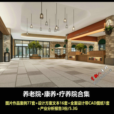 H182养老院老年社区康养疗养院素材设计方案CAD图纸产业分析合集