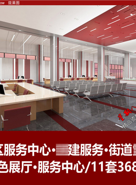 H128社区服务中心展厅展示展馆PPT概念设计方案文本效果红色展厅