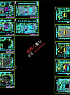 c109 二层超市CAD施工图纸平面立面超市设计素材