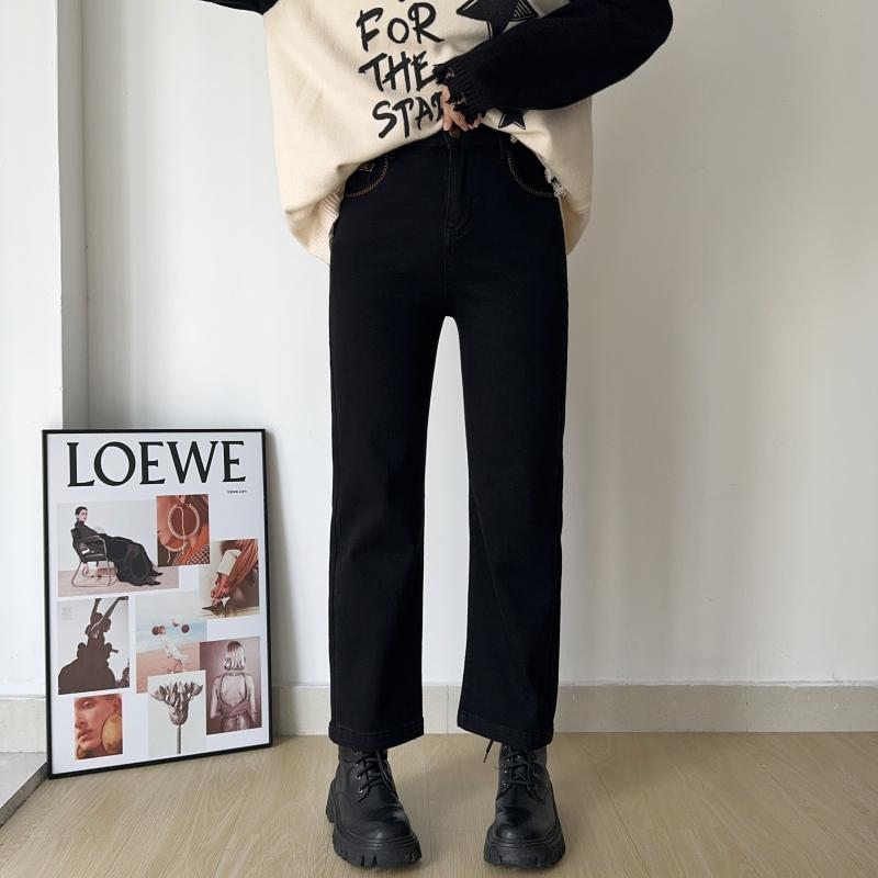 大码微胖mm显瘦遮肉宽松牛仔裤