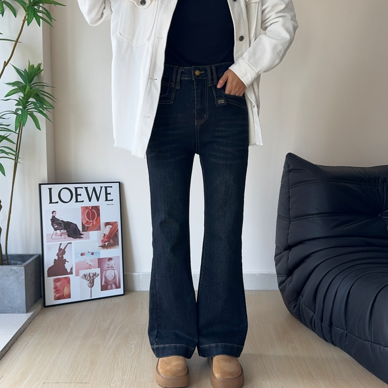 木木崧大码毛巾底微喇长裤喇叭裤