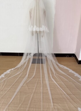 新娘婚礼头纱高清软纱双层