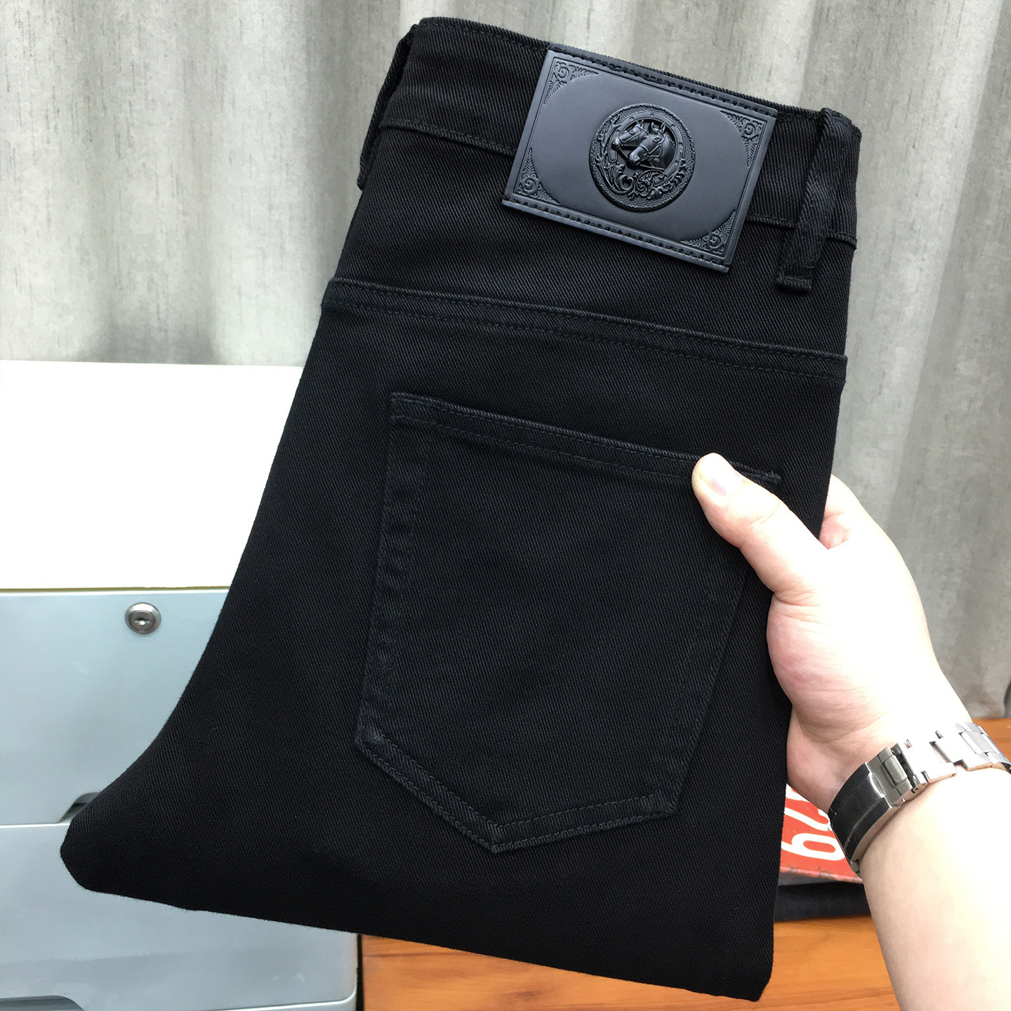 秋季男士黑色牛仔裤2025新款高端百搭休闲直筒宽松九分裤冬季厚款,男装,牛仔裤,淘宝优惠券,粉丝福利购,淘宝优惠卷