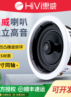 Hivi/惠威 VX8-C吸顶喇叭50W同轴定阻吸顶音箱天花HIFI吊顶音响6
