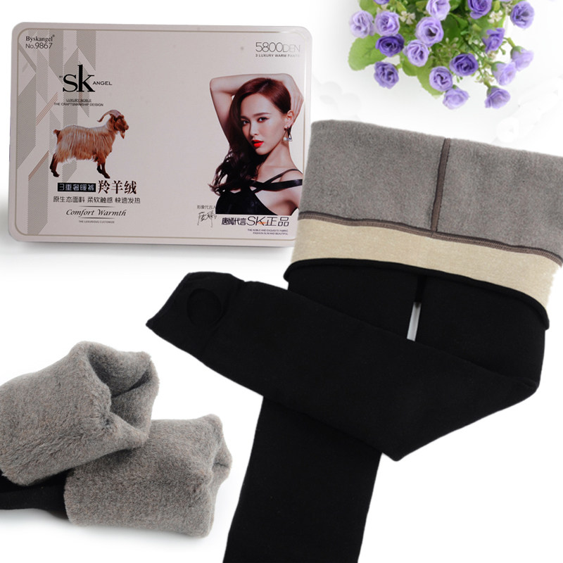 SK9867 女冬季羚羊绒3重保暖裤加绒加厚微压打底裤一体踩脚裤袜sk,女士内衣/男士内衣/家居服,连裤袜/打底袜,淘宝优惠券,粉丝福利购,淘宝优惠卷