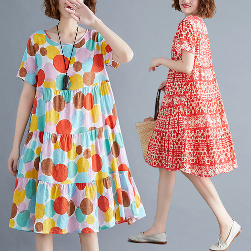 度假风连衣裙女新款夏季大码宽松