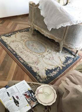 [2020.11]chic出口欧美皇宫绣全羊毛手工满绣卧室客厅地毯vintage