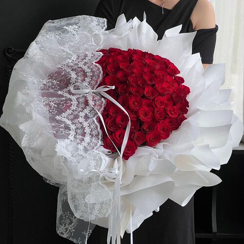 七夕情人节52朵99朵红玫瑰鲜花束全国同城配送女友生日表白小时达