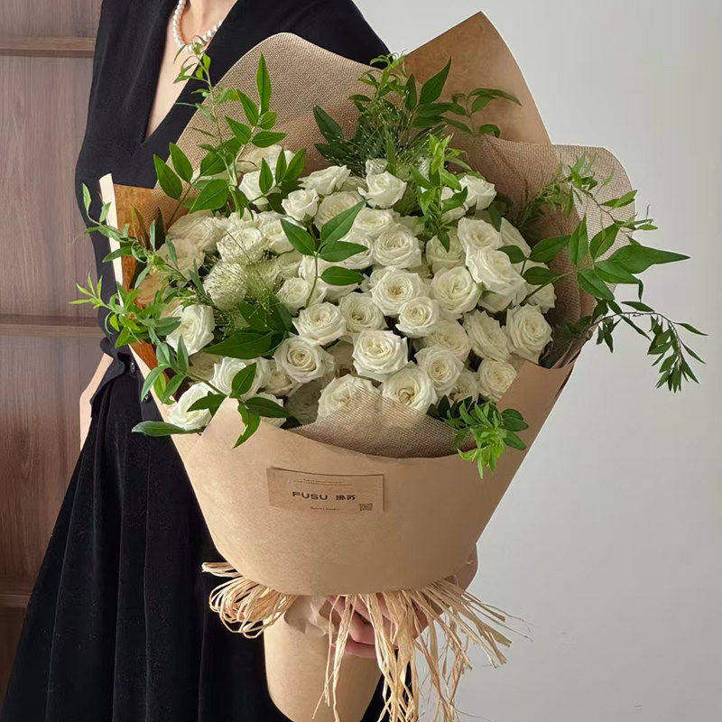 绝色果汁苏菲宝贝泡泡多头玫瑰花束生日鲜花同城速递配送上海广州