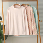 外贸女超柔宝宝绒薄绒摇粒绒高领护颈长袖 家居服睡衣上衣保暖秋冬