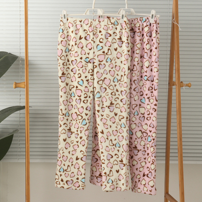 女童加厚珊瑚绒高腰家居裤睡裤冬