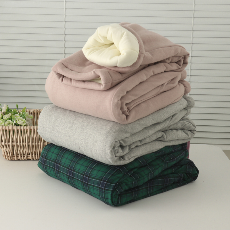 女纯棉三层加厚夹棉家居裤棉裤冬