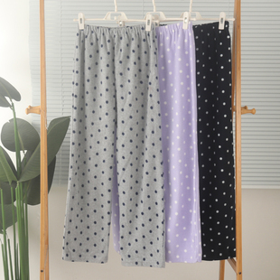 外贸女士摇粒绒抓绒高腰薄绒家居裤睡裤裤子长裤保暖秋冬大码