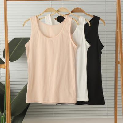 女纯棉宽肩背心打底衫睡衣夏