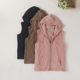 外贸女摇粒绒薄绒抓绒带帽无袖 坎肩马甲内搭家居服保暖秋冬马夹