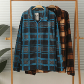 家居服睡衣外套轻便保暖秋冬大码 外贸男士 厚实摇粒绒开身长袖 上衣