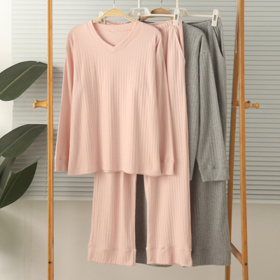 女纯棉加厚长袖长裤睡衣秋