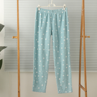 特价款外贸女摇粒绒薄绒抓绒高腰家居裤睡裤裤子长裤保暖秋冬大码