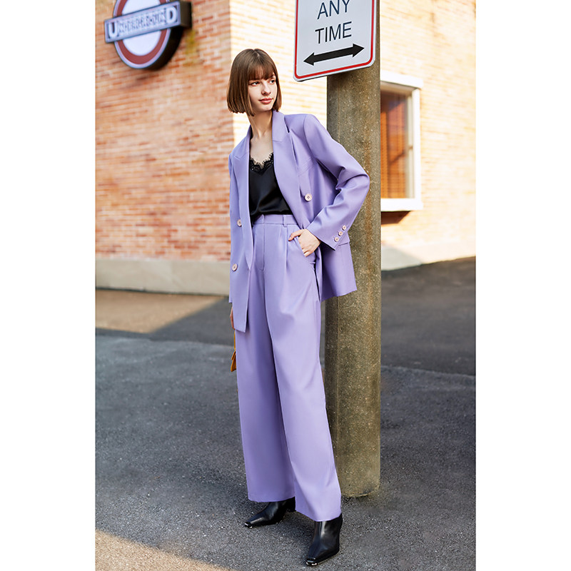 AEL ORIGINAL CUSTOM INS SUPER HOT HONG KONG FLAVOR RETRO PURPLE INTERNET CELEBRITY BLAZER WOMENS LOOSE SUIT TOP
